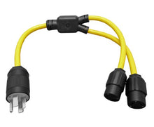 Load image into Gallery viewer, Conntek Y1450530 NEMA 14-50 50-Amp 125/250-volt RV/Generator Y-Adapter Plug to L5-30 Locking Female Connectors
