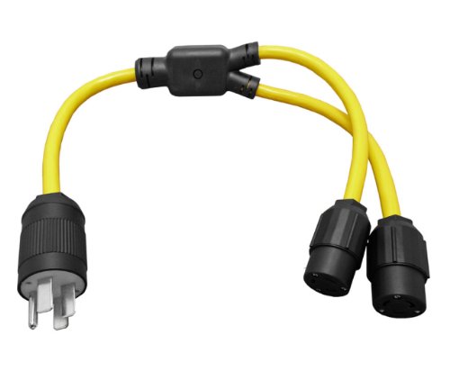 Conntek Y1450530 NEMA 14-50 50-Amp 125/250-volt RV/Generator Y-Adapter Plug to L5-30 Locking Female Connectors