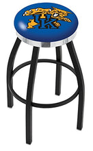 Load image into Gallery viewer, 25&quot; L8B2C - Black Wrinkle Kentucky Wildcat Swivel Bar Stool with Chrome Accent Ring by The Holland Bar Stool Company
