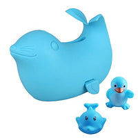 Bath Spout Cover - Tub Faucet Cover Baby - Bathtub Faucet Cover for Kids - Kids Bathroom Accessories Tub Faucet Protector for Baby - Soft Silicone Spout Cover Blue Sea Lions
