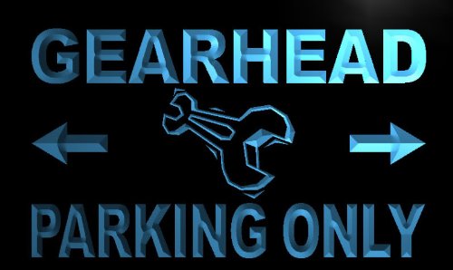Gear Head Parking Only LED Sign Neon Light Sign Display m335-b(c)