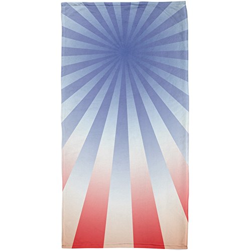 Old Glory American Flag Beach Towel, Bath, Shower, Pool, Swimming, USA, Novelty, 4th of July, Patriot Starburst All Over, 30 x 58