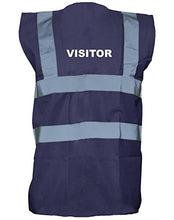 Load image into Gallery viewer, Visitor, Printed Hi-Vis Vest Waistcoat - Navy/White S
