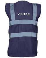 Visitor, Printed Hi-Vis Vest Waistcoat - Navy/White S