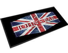 Load image into Gallery viewer, Artylicious Personalised Union Jack Flag Label bar Pub mat Runner Counter mat
