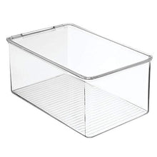 Load image into Gallery viewer, mDesign Closet Stackable Plastic Storage Box with Lid - Container for Organizing Mens and Womens Shoes, Booties, Pumps, Sandals, Wedges, Flats, Heels and Accessories - 5&quot; High - Clear
