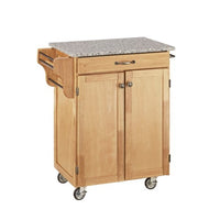 Home Styles Create-a-Cart Natural Two-door Cabinet Kitchen Cart with Granite Top, Two Wood Panel Doors, One Drawer, Two Towel Bars, Spice Rack, and Adjustable Shelf