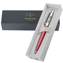 Load image into Gallery viewer, Personalised Parker Jotter Ballpoint Pen Red, Engraved by RMI U-15 Laser
