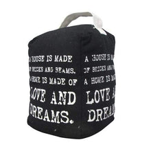 Load image into Gallery viewer, CE Home Vintage Quote Door Stop 20Cm Words Handle Home Gift Black
