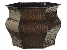 Load image into Gallery viewer, 12&quot;Hx14&quot;Wx14&quot;L Hammered Hexigon Planter Antique Copper (pack of 2)
