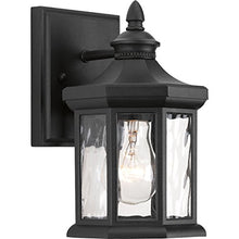 Load image into Gallery viewer, Edition Collection 1-Light Clear Water Glass Traditional Outdoor Small Wall Lantern Light Textured Black
