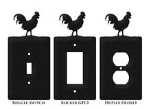 Load image into Gallery viewer, SWEN Products Rooster Wall Plate Cover (Single Switch, Black)
