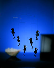 Load image into Gallery viewer, Sea Horse Black Hanging Mobile - 22 Inches - High Quality Cardboard - Handmade in Denmark
