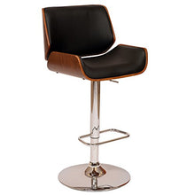 Load image into Gallery viewer, Armen Living London Swivel Barstool in Black Faux Leather and Chrome Finish
