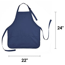 Load image into Gallery viewer, Apron Commercial Restaurant Home Bib Spun Poly Cotton Kitchen Aprons (3 Pockets) in Navy Blue 12 Pack
