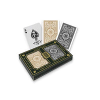 KEM Arrow Black and Gold, Bridge Size- Standard Index Playing Cards (Pack of 2)