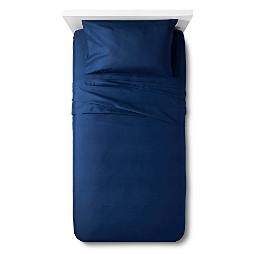 Room Essentials Dorm Bed Microfiber with Storage Pocket (Full, Navy)