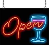 FLM-25-02 - Wine Glass Open Neon Sign
