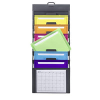Smead Cascading Wall Organizer, 6 Removable Folder Pockets, Letter Size, Gray with Bright Pockets (92060)