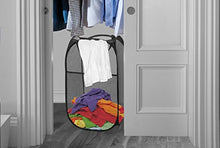 Load image into Gallery viewer, Mesh Popup Laundry Hamper - Portable, Durable Handles, Collapsible for Storage and Easy to Open. Folding Pop-Up Clothes Hampers are Great for The Kids Room, College Dorm or Travel. (Black)
