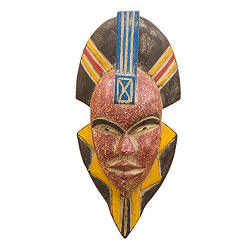 NOVICA Decorative Wood Mask, Multicolor