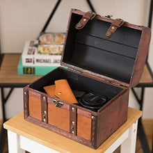 Load image into Gallery viewer, Vintiquewise(TM) Decorative Wood Leather Treasure Box (Set of 2)
