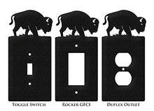 Load image into Gallery viewer, SWEN Products Bison Buffalo Wall Plate Cover (Single Switch, Black)
