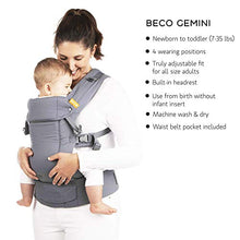 Load image into Gallery viewer, Beco Gemini Baby Carrier - Organic Metro Black, Sleek and Simple 5-in-1 All Position Backpack Style Sling for Holding Babies, Infants and Child from 7-35 lbs Certified Ergonomic
