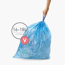 Load image into Gallery viewer, simplehuman Code V Custom Fit Drawstring Recycling Trash Bags, 16-18 Liter / 4.2-4.8 Gallon, 60 Count (Pack of 1), Blue
