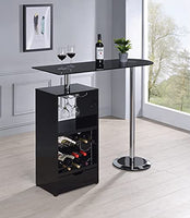 Coaster Home Furnishings CO- Bar Table W/Wine Storage, Black