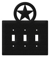 SWEN Products Lone Star Wall Plate Cover (Triple Switch, Black)