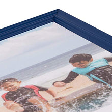 Load image into Gallery viewer, Art To Frames 8x20 Inch Blue Picture Frame, This 1&quot; Custom Wood Poster Frame Is Blue Stain On Red Leaf
