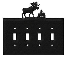 Load image into Gallery viewer, SWEN Products Moose Wall Plate Cover (Quad Switch, Black)
