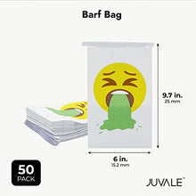 Load image into Gallery viewer, Emoji Barf Bags for Motion Sickness, Vomit, Puke, Throw Up (6 x 9.7 x 2.6 In, 50 Pack)
