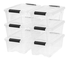 Load image into Gallery viewer, Iris Usa Tb 42 12 Quart Stack &amp; Pull Box, Clear, 6 Stack And Pull

