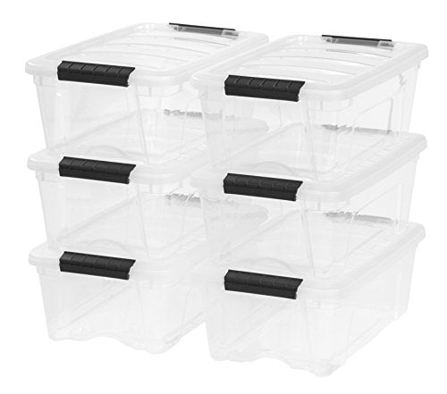 Iris Usa Tb 42 12 Quart Stack & Pull Box, Clear, 6 Stack And Pull
