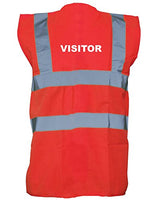 Visitor, Printed Hi-Vis Vest Waistcoat - Red/White M