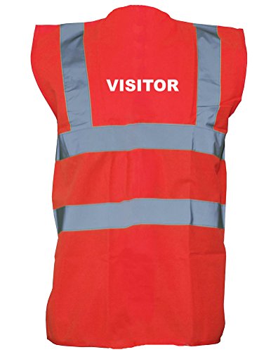 Visitor, Printed Hi-Vis Vest Waistcoat - Red/White L