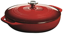 Load image into Gallery viewer, Lodge 3.6 Quart Cast Iron Casserole Pan. Red Enamel Cast Iron Casserole Dish with Dual Handles and Lid (Island Spice Red)
