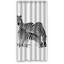 Load image into Gallery viewer, Fashion Design Waterproof Polyester Fabric Bathroom Shower Curtain Standard Size 36(w)x72(h) with Shower Rings - Cute Zebra Animal Theme
