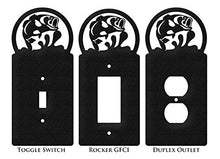 Load image into Gallery viewer, SWEN Products Fish Large Mouth Bass Wall Plate Cover (Single Rocker, Black)
