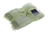 Legacy Decor Mint Color Flannel Throw Blanket with Fringe