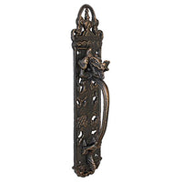 Design Toscano The Durley House Dragon Gothic Decor Door Handle Push Plate, 12 Inch, Bronze Finish