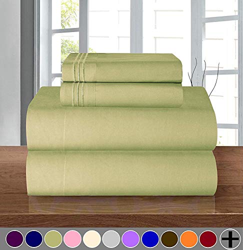 Elegant Comfort 1500 Thread Count Egyptian Quality 4 Piece Bed Sheet Sets, Deep Pockets   Luxurious