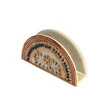 Load image into Gallery viewer, HANDICRAFTS PARADISE Kundan Studded Beautiful Tissue Paper Holder In Marble
