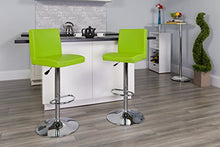 Load image into Gallery viewer, Flash Furniture Contemporary Green Vinyl Adjustable Height Barstool with Panel Back and Chrome Base
