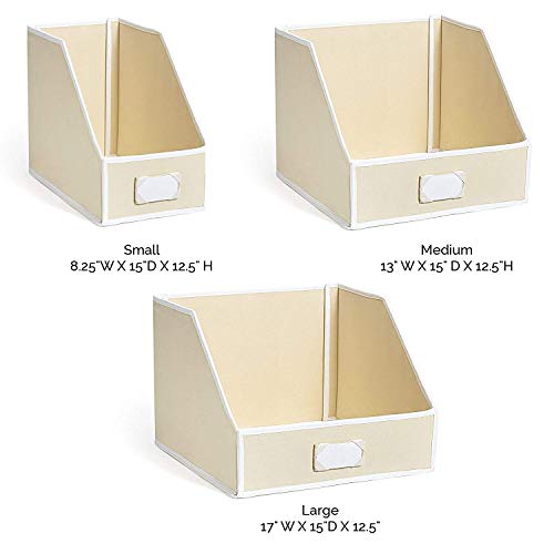 Great Useful Stuff G.U.S. Ivory Linen Closet Storage: Organize Bins for Sheets, Blankets, Towels, Washcloths, Sweaters and Other Closet Storage 100%-Cotton - Small