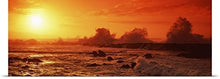 Load image into Gallery viewer, GREATBIGCANVAS Entitled Waves Breaking on Rocks in The sea, Three Tables, North Shore, Oahu, Hawaii, Poster Print, 90&quot; x 30&quot;, Multicolor

