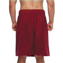 Load image into Gallery viewer, Arus Men&#39;s GOTS Certified Organic Turkish Cotton Adjustable Closure Spa Shower and Bath Wrap Burgundy Large-X-Large
