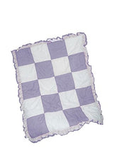 Load image into Gallery viewer, Baby Doll Bedding Gingham/Eyelet Patchwork Crib Comforter, Lavender
